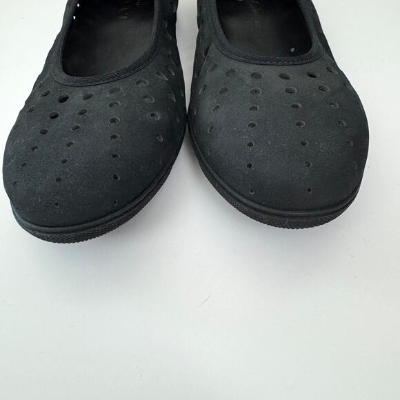 Sesto Meucci Womens Perforated Flat Shoes Size 7.5 Suede Leather Minimal Black - Picture 6 of 9